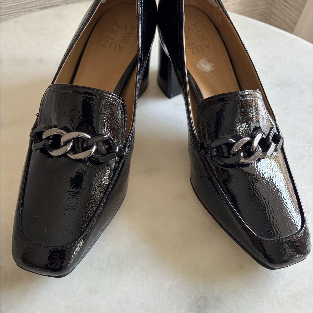 Naturalizer Black Patent Chain Loafers